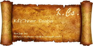 Kühner Csaba névjegykártya