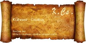 Kühner Csaba névjegykártya
