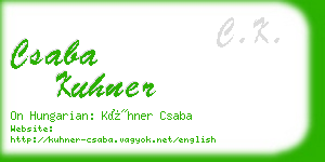 csaba kuhner business card